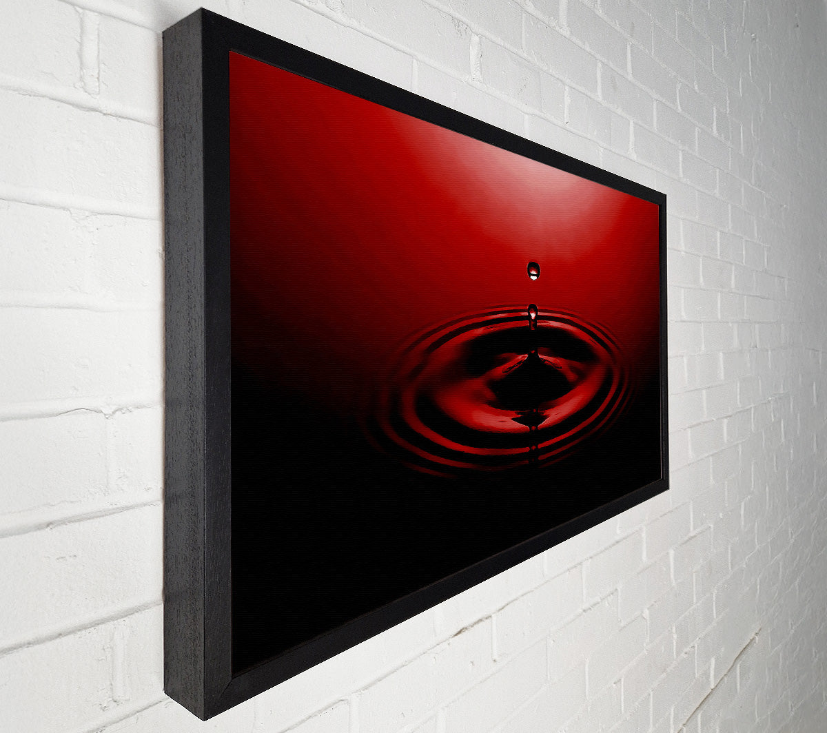 Water Droplet Red Canvas Wall Art