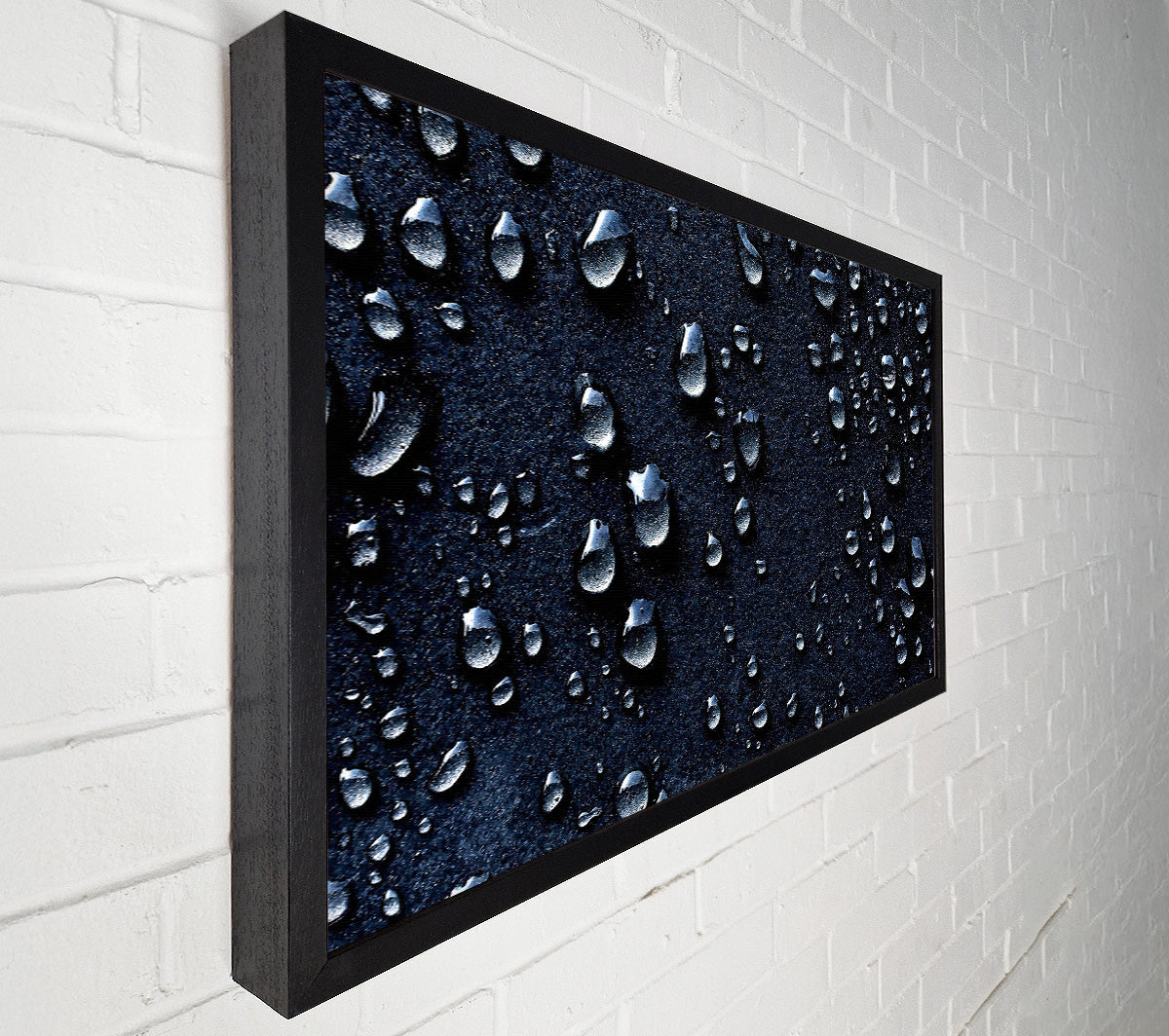 Water Drops Dark Canvas Wall Art