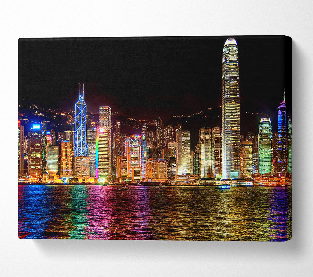 A Symphony Of Lights Hong Kong Canvas Wall Art