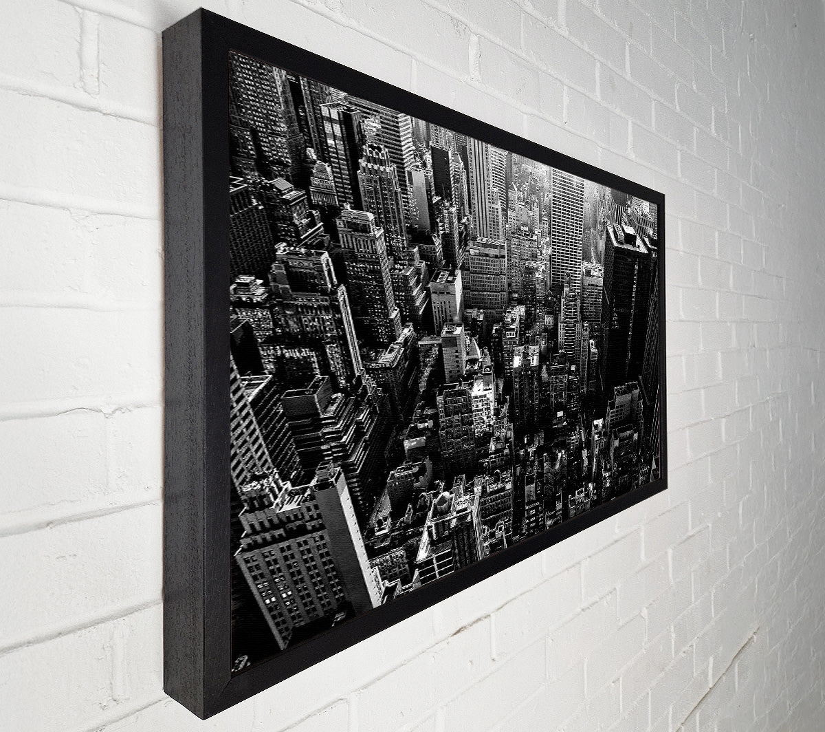 A View From The Empire State Building Black n White Canvas Print