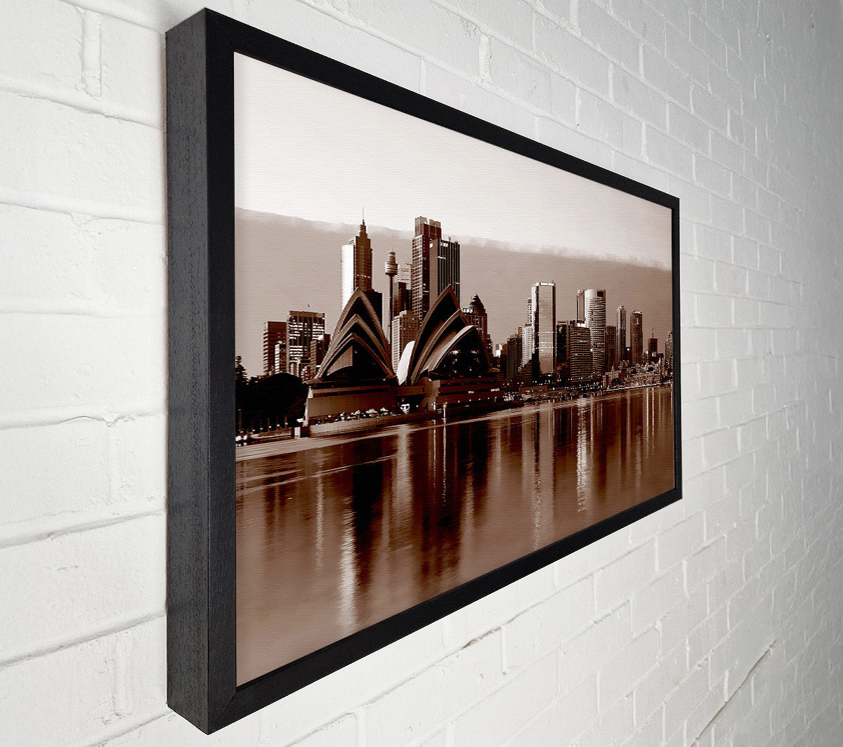 A View Of The Sydney Opera House Brown Canvas Print