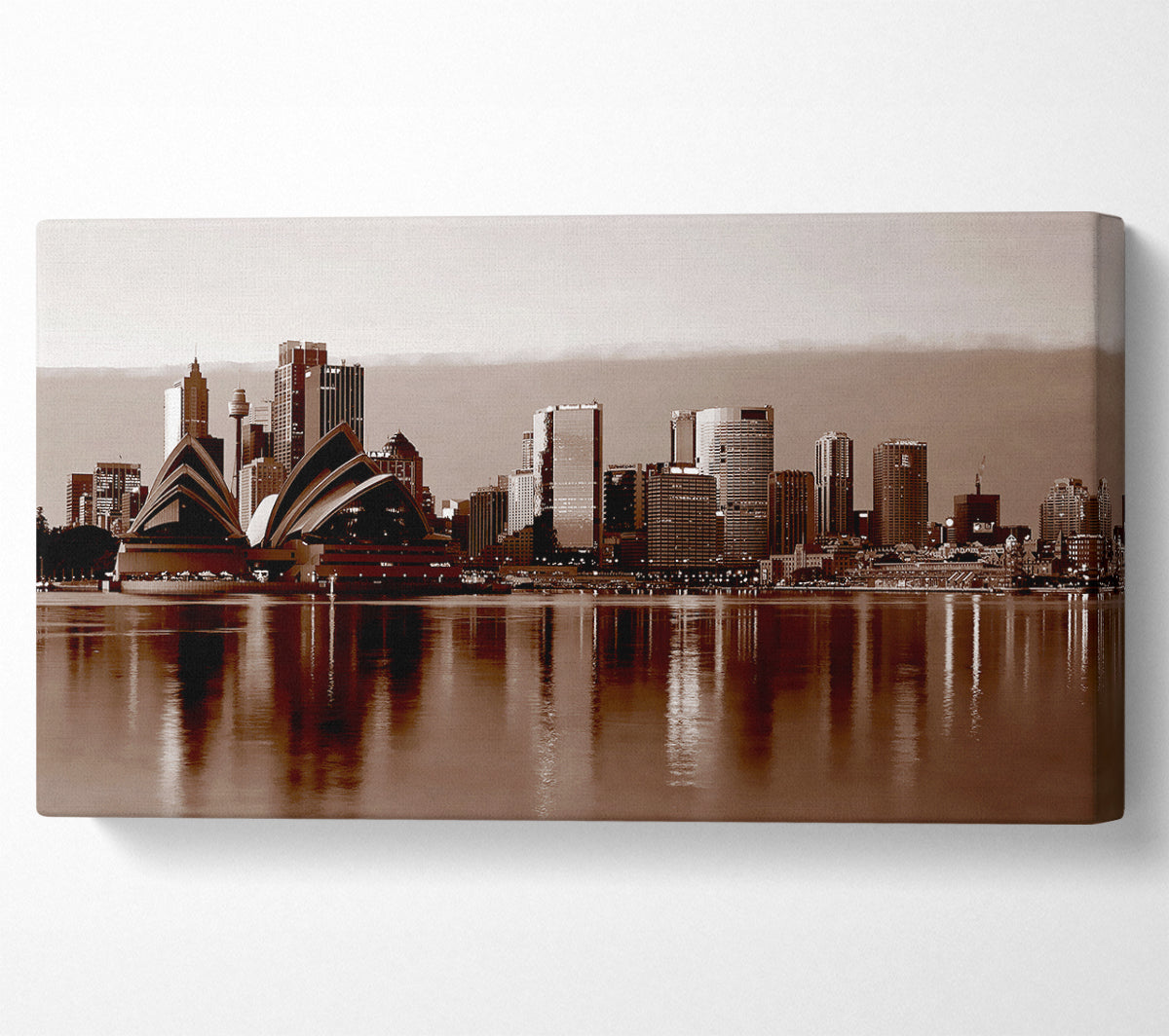 A View Of The Sydney Opera House Brown Canvas Print