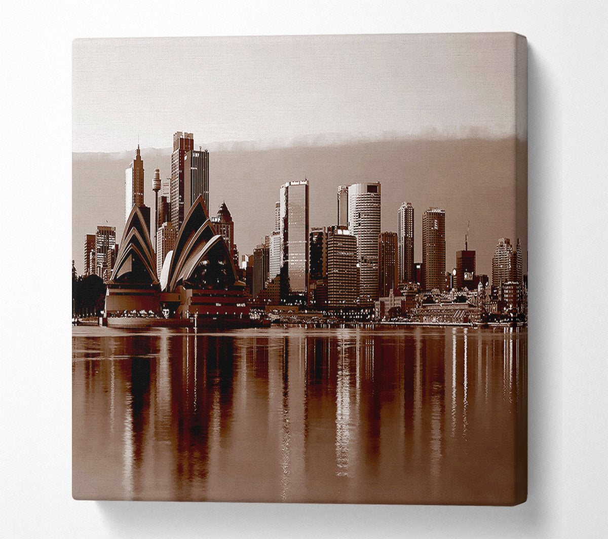 A View Of The Sydney Opera House Brown Canvas Print