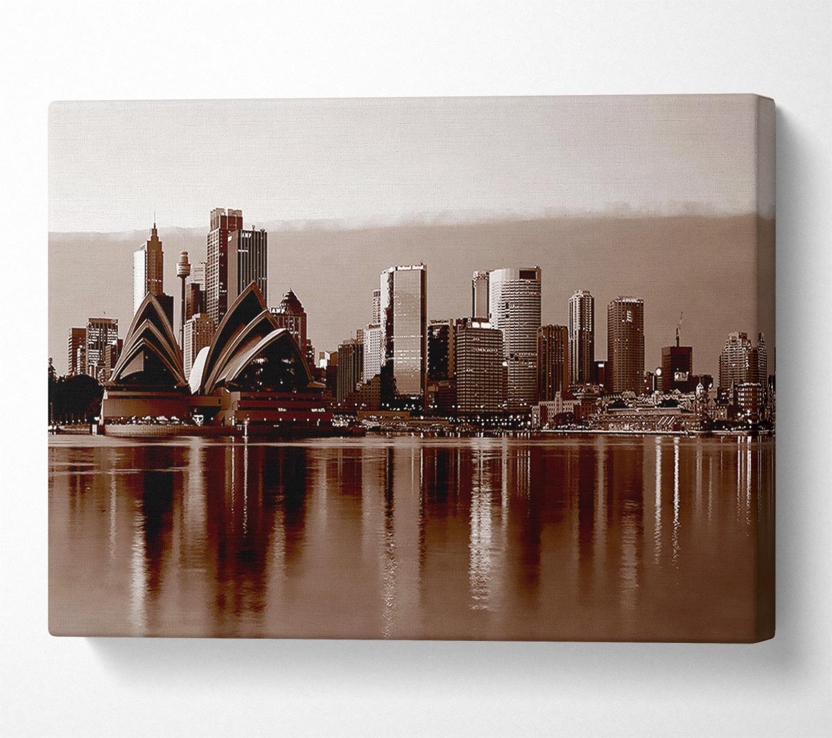 A View Of The Sydney Opera House Brown Canvas Print