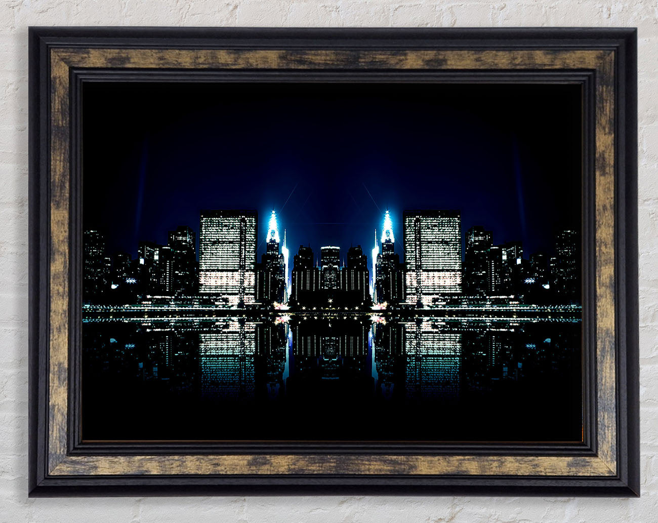 City Night Reflections Framed Print