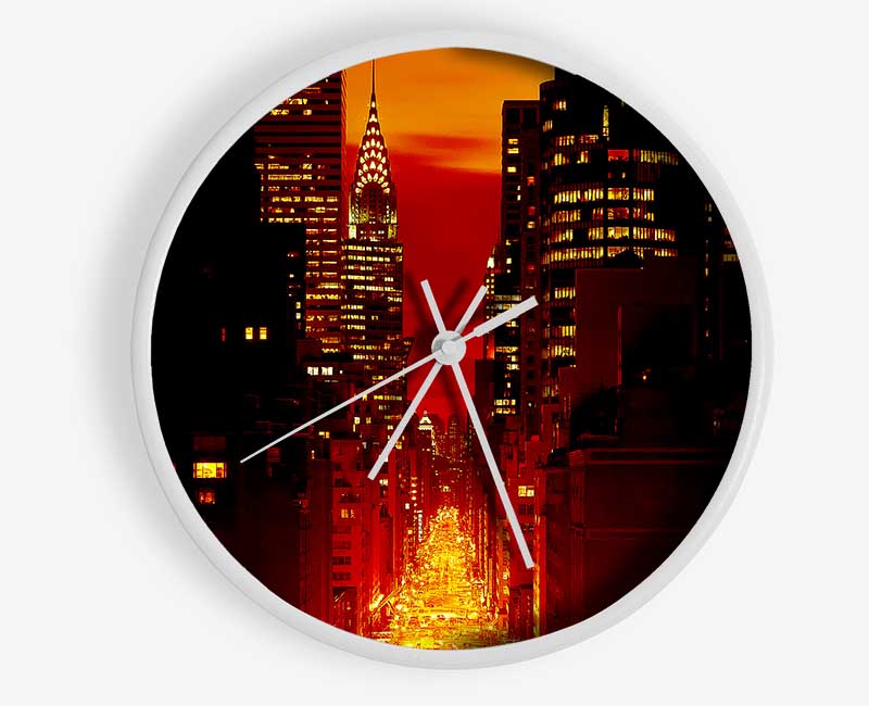 Empire State Building Fire Red