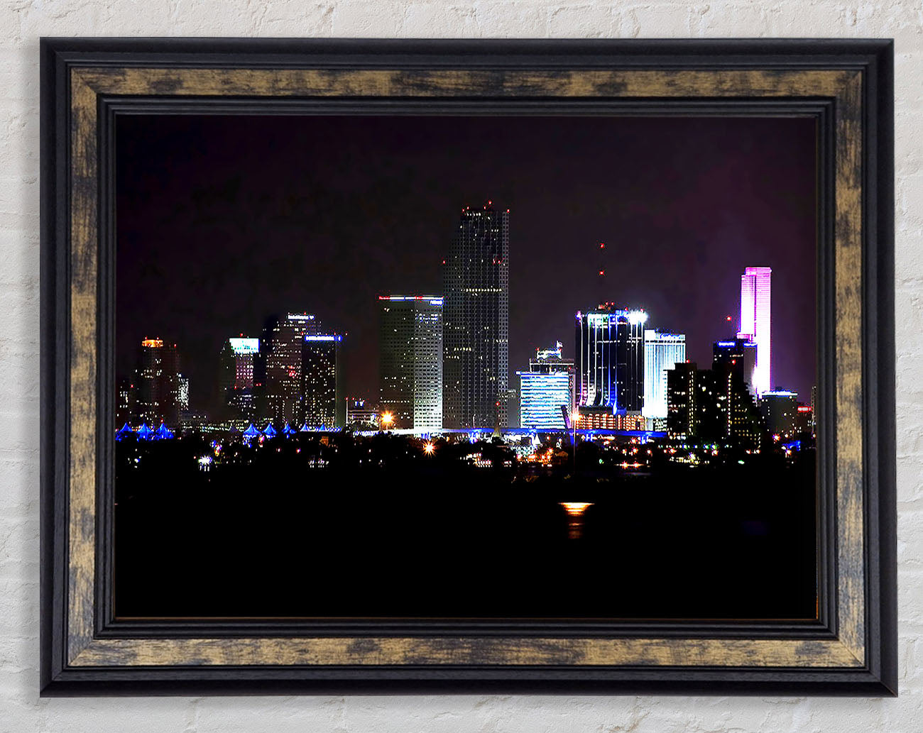Miami City Lights Framed Print