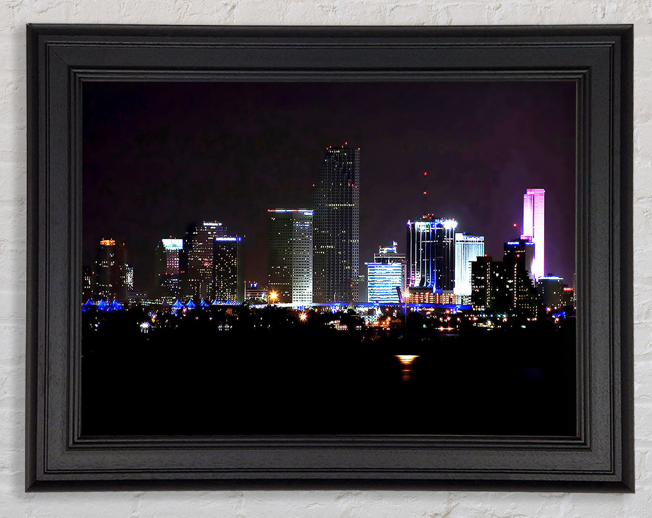 Miami City Lights Framed Print