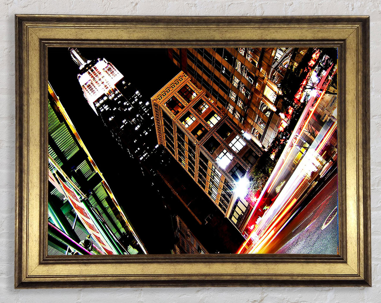 New York City 5Th Avenue Empire State View Framed Print