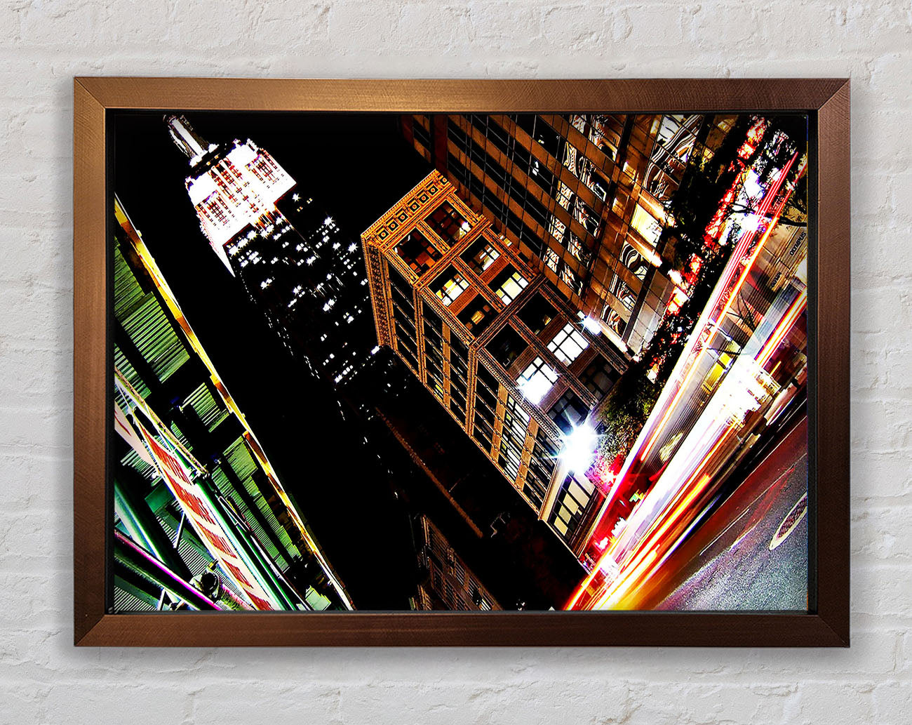 New York City 5Th Avenue Empire State View Framed Print