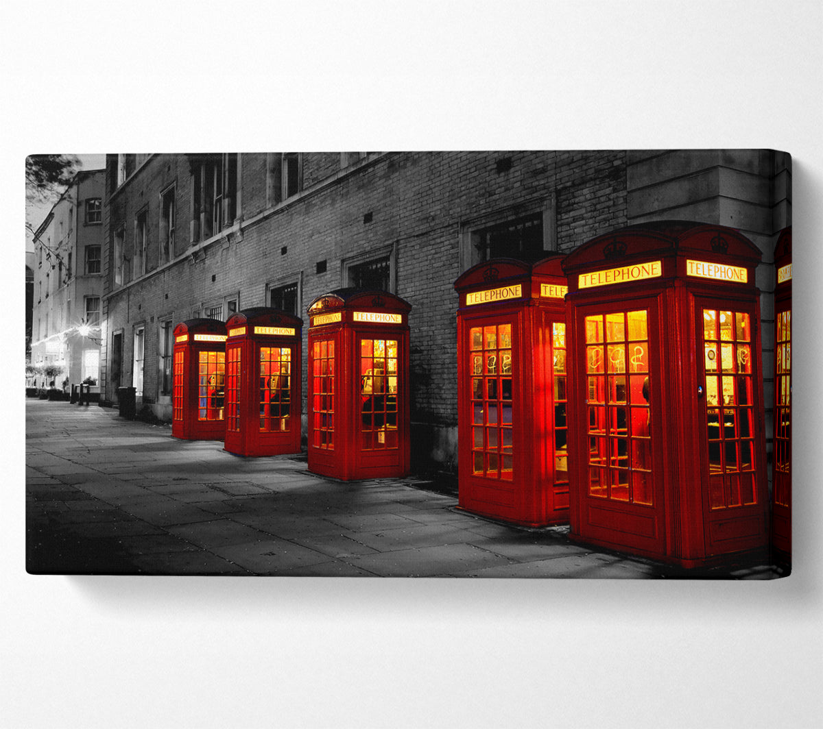 Red Telephone Boxes London England Canvas Wall Art