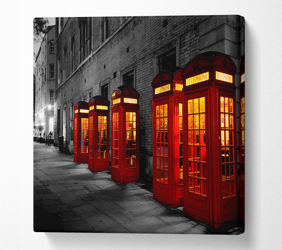 Red Telephone Boxes London England Canvas Wall Art