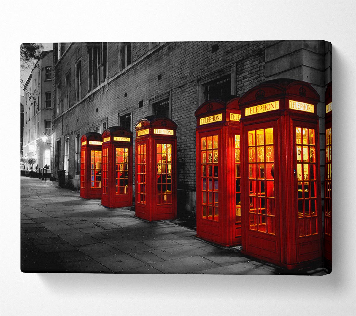 Red Telephone Boxes London England Canvas Wall Art