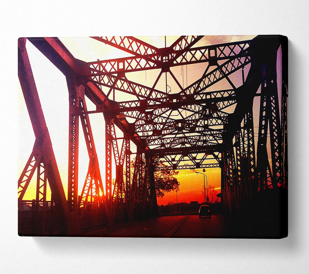 Street Bridge Canvas Wall Art
