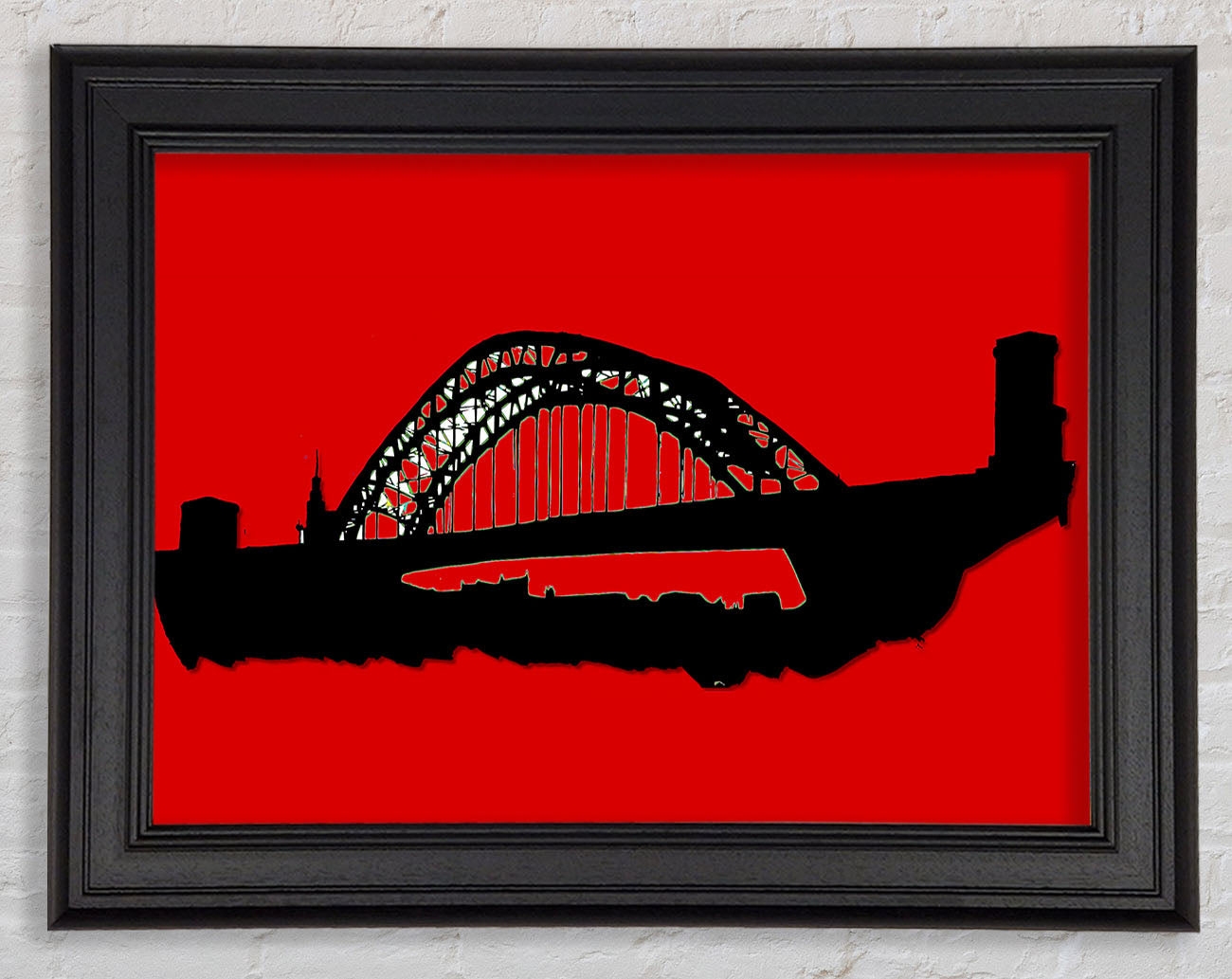 Sydney Harbour Bridge Retro Red Framed Print