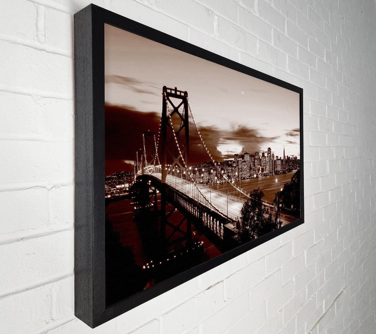 The Road To New York City Brown Canvas Wall Art