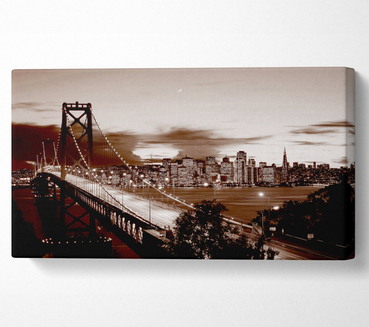 The Road To New York City Brown Canvas Wall Art
