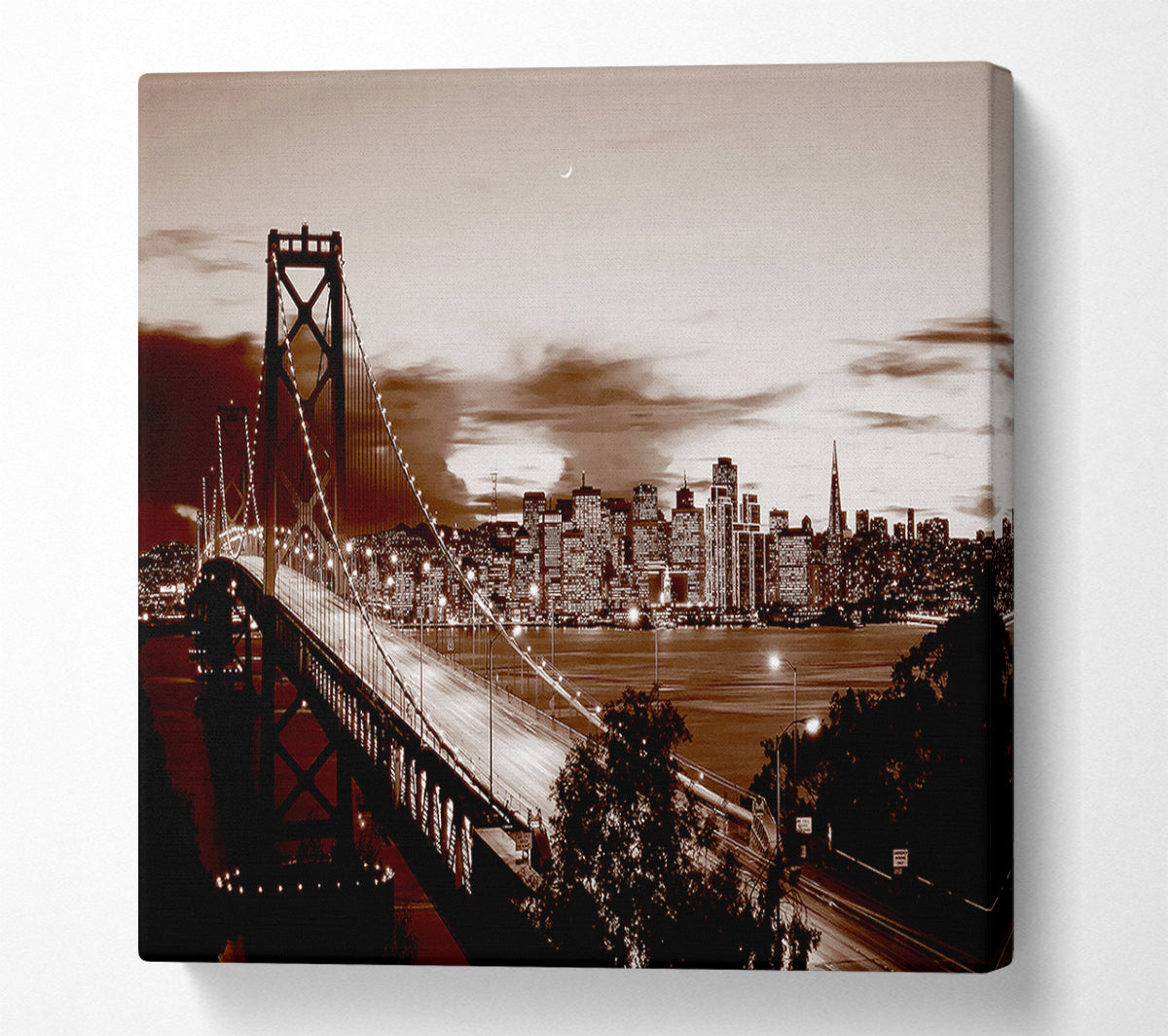 The Road To New York City Brown Canvas Wall Art
