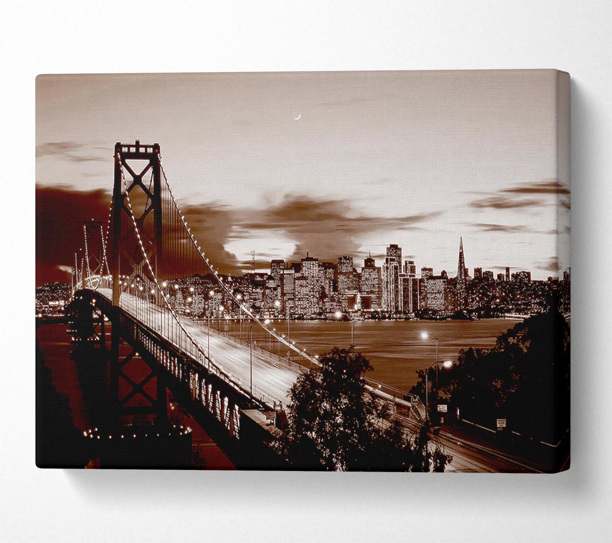 The Road To New York City Brown Canvas Wall Art