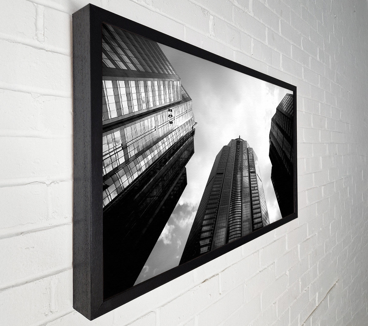 Window Cleaning Skyscrapers B n W Canvas Wall Art