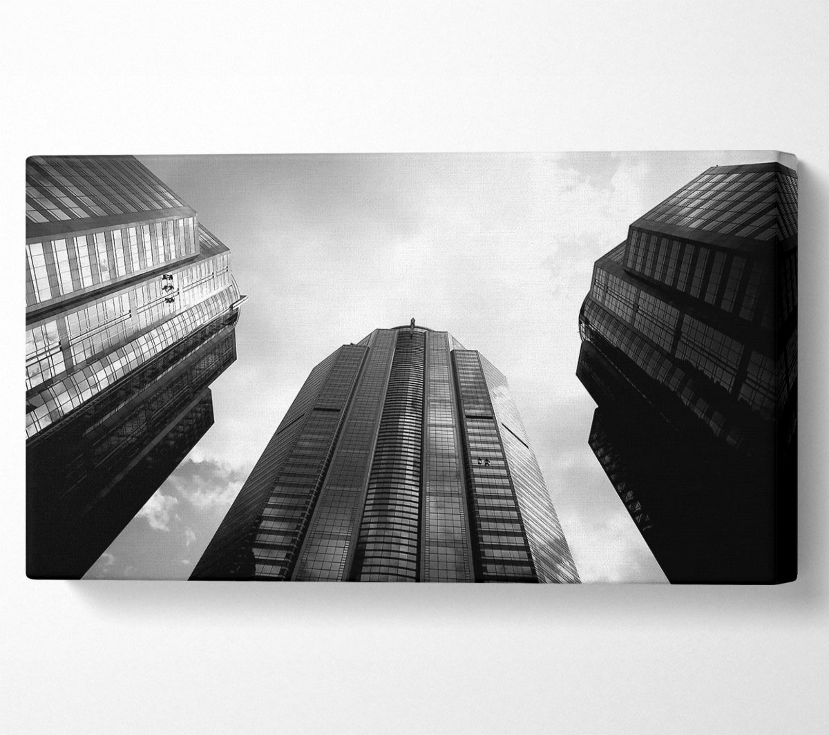 Window Cleaning Skyscrapers B n W Canvas Wall Art