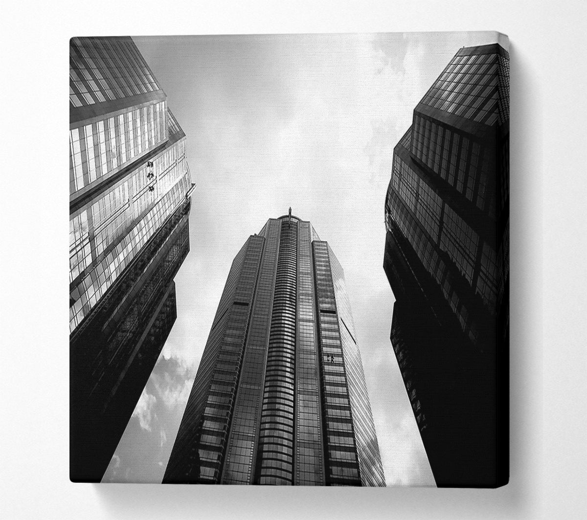Window Cleaning Skyscrapers B n W Canvas Wall Art