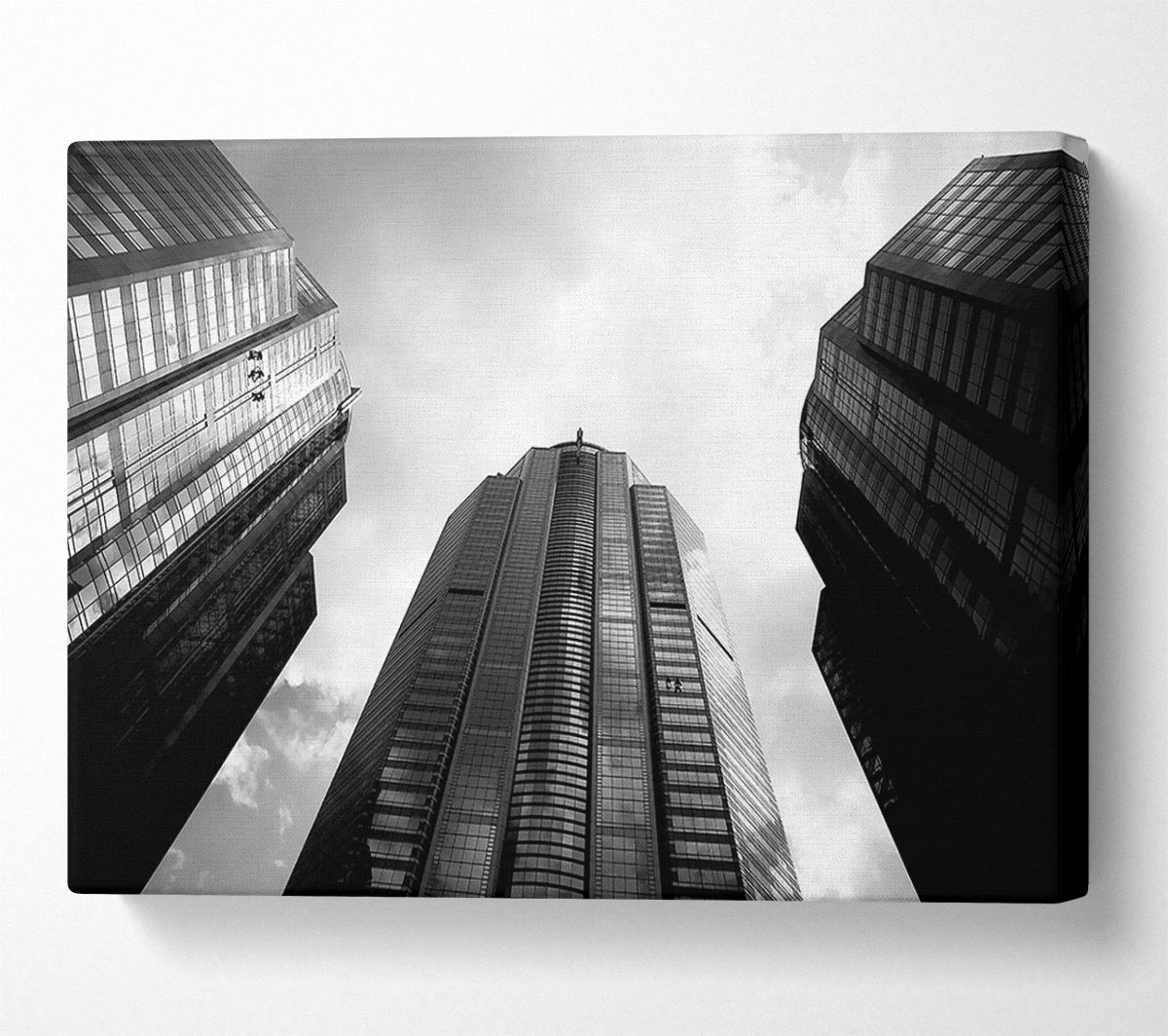 Window Cleaning Skyscrapers B n W Canvas Wall Art