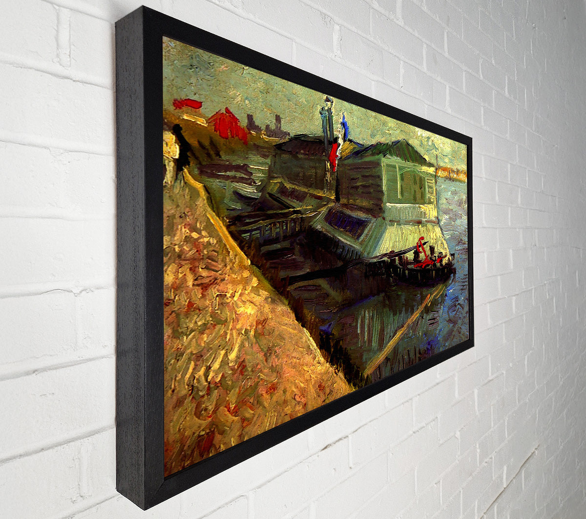 Van Gogh Bathing Float On The Seine At Asniere Canvas Wall Art