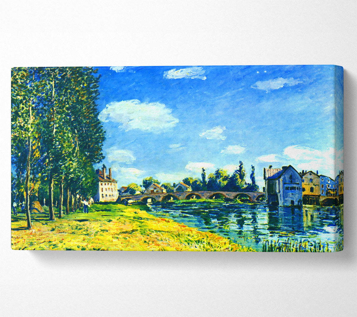 Sisley Bridge Of Moret In Summer Canvas Wall Art