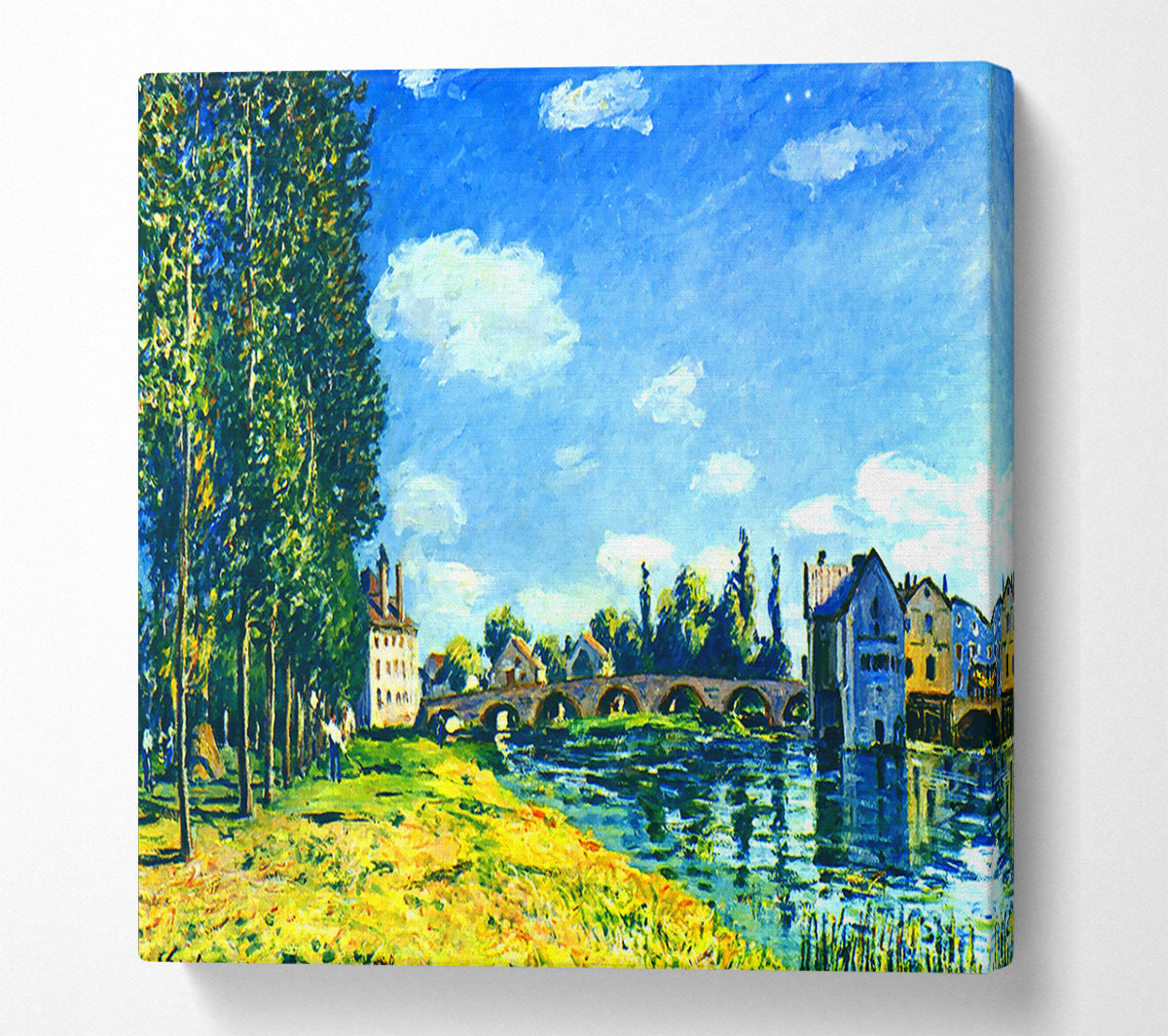 Sisley Bridge Of Moret In Summer Canvas Wall Art