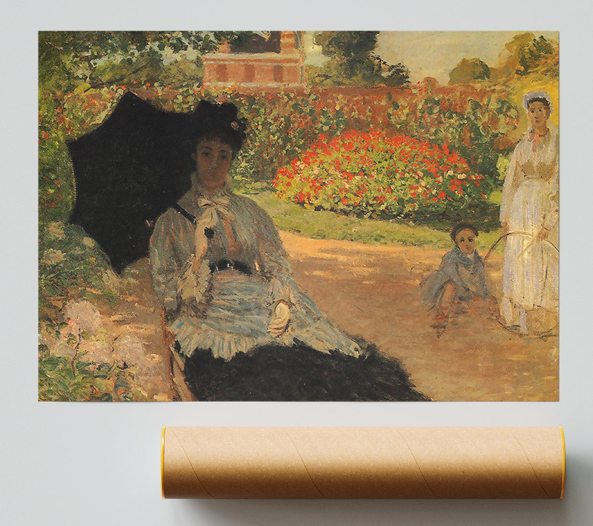 Monet Camille In The Garden With Jean And His Nanny Giclee Print