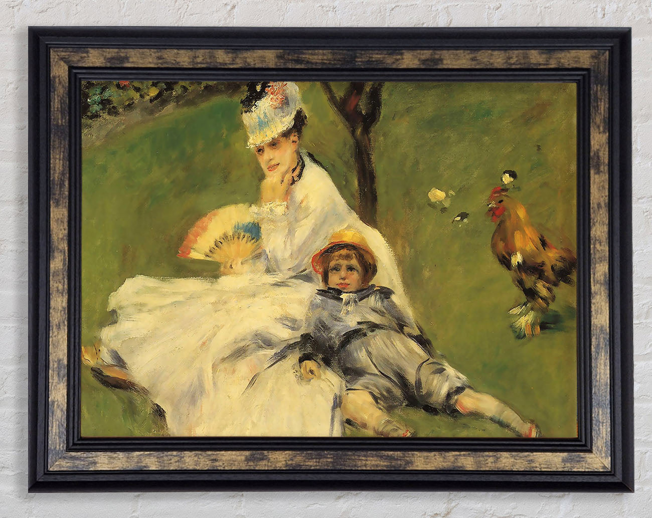 Renoir Camille Monet And Her Son Jean In The Garden Of Argenteuil Framed Print