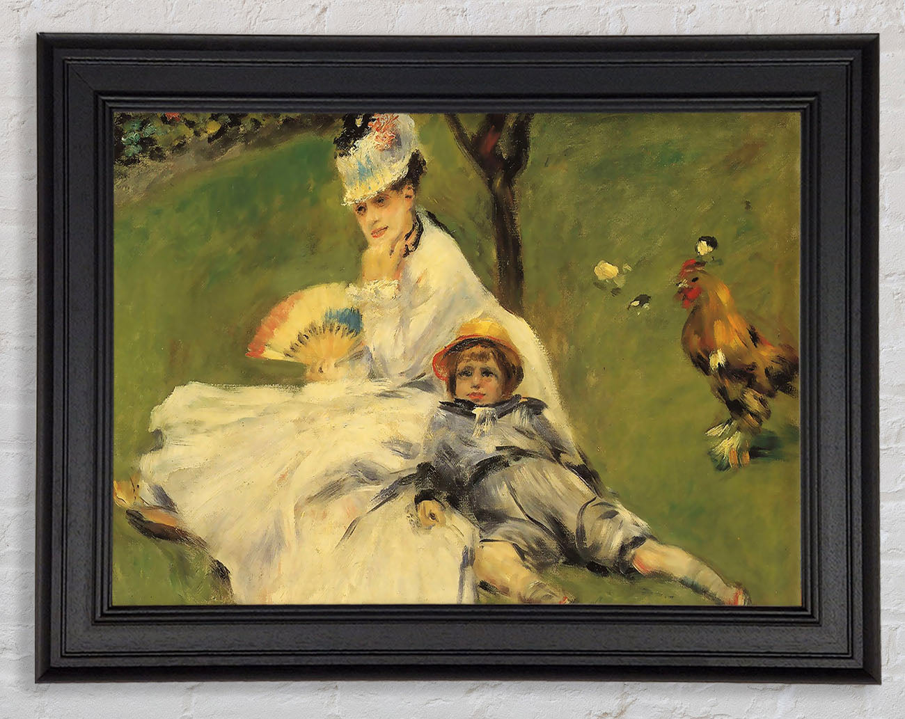 Renoir Camille Monet And Her Son Jean In The Garden Of Argenteuil Framed Print
