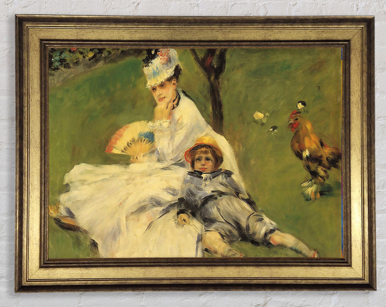 Renoir Camille Monet And Her Son Jean In The Garden Of Argenteuil Framed Print