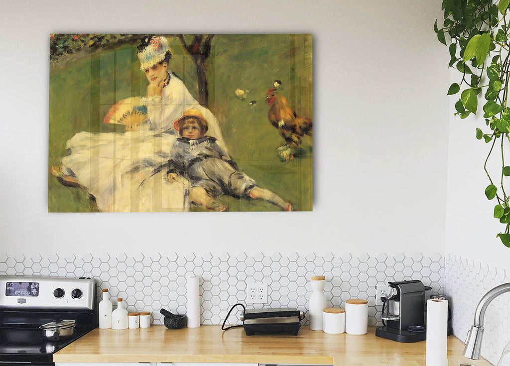 Camille Monet And Her Son Jean In The Garden Of Argenteuil By Renoir