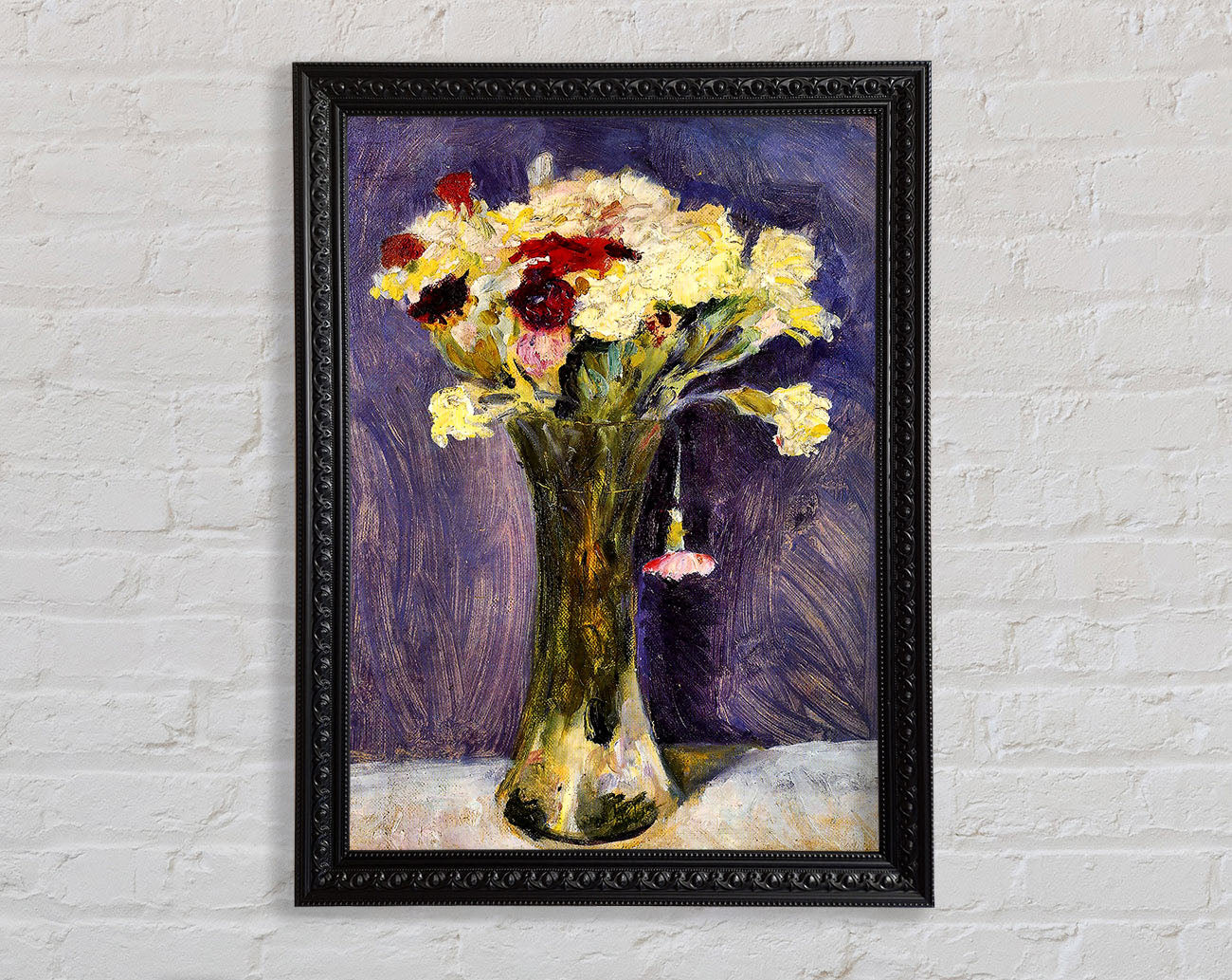 August Macke Carnations In A Green Vase Framed Print
