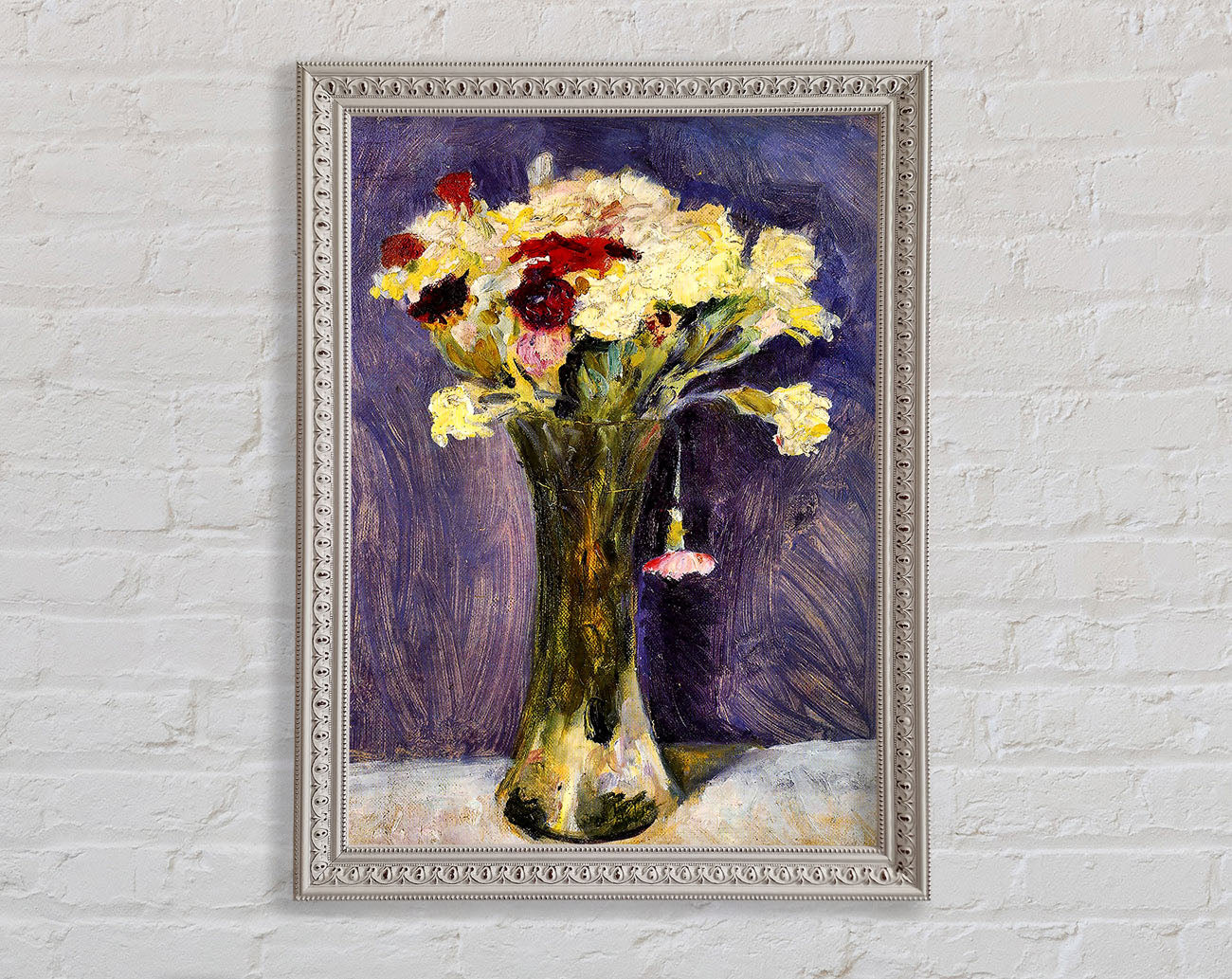 August Macke Carnations In A Green Vase Framed Print