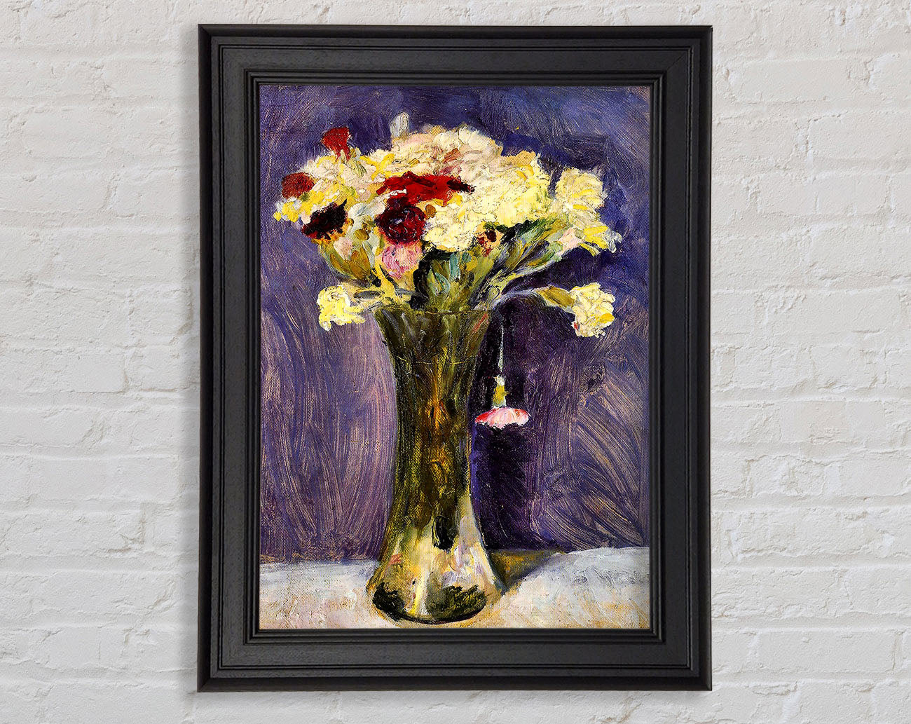August Macke Carnations In A Green Vase Framed Print