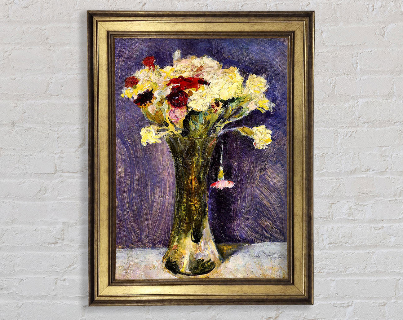 August Macke Carnations In A Green Vase Framed Print