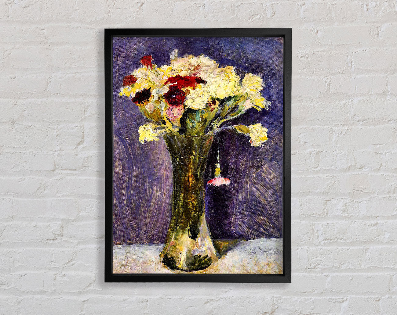 August Macke Carnations In A Green Vase Framed Print