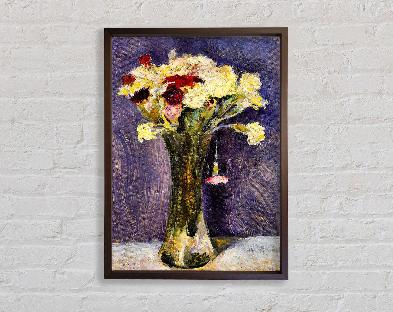 August Macke Carnations In A Green Vase Framed Print