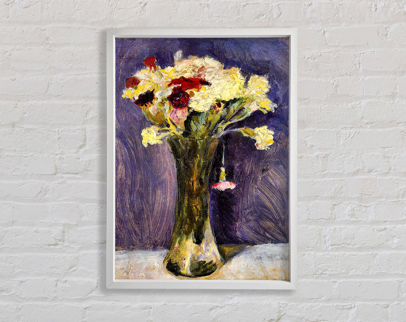 August Macke Carnations In A Green Vase Framed Print