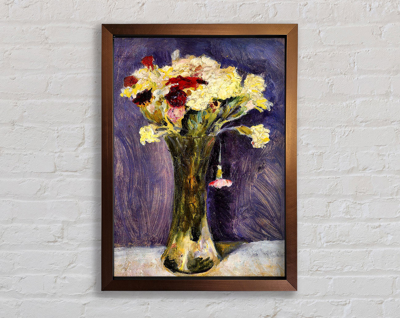 August Macke Carnations In A Green Vase Framed Print