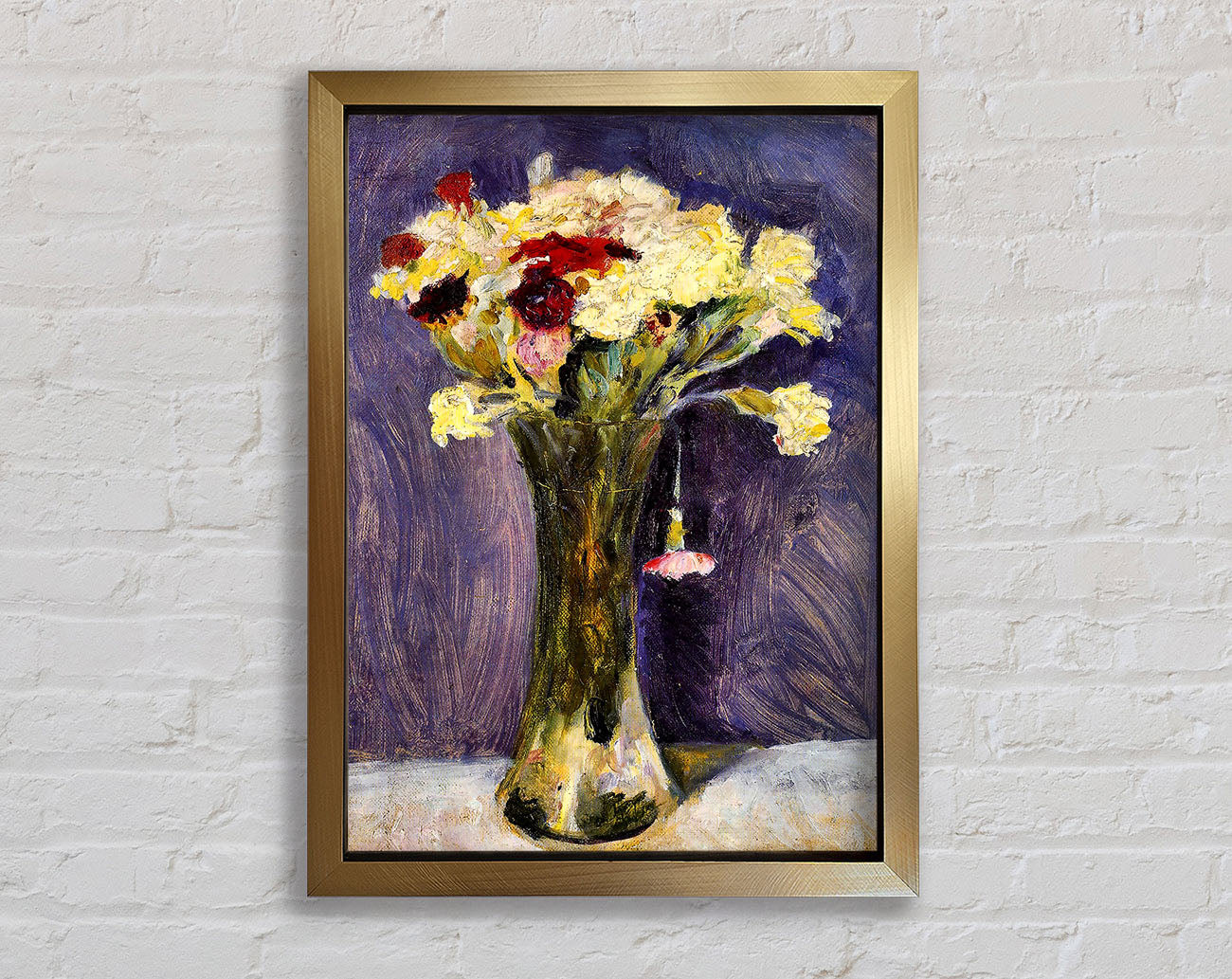 August Macke Carnations In A Green Vase Framed Print