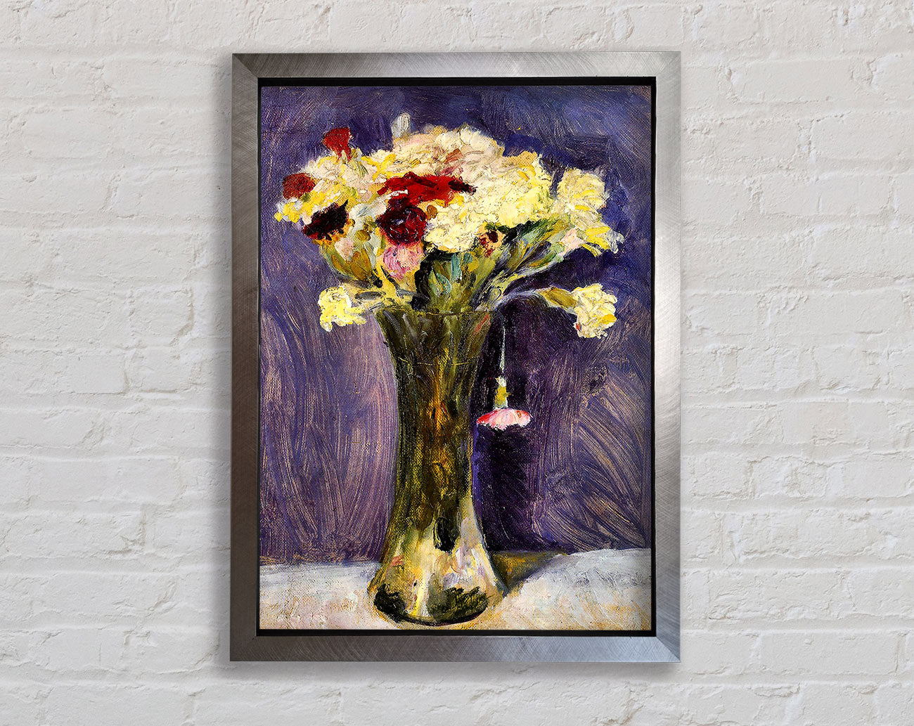 August Macke Carnations In A Green Vase Framed Print