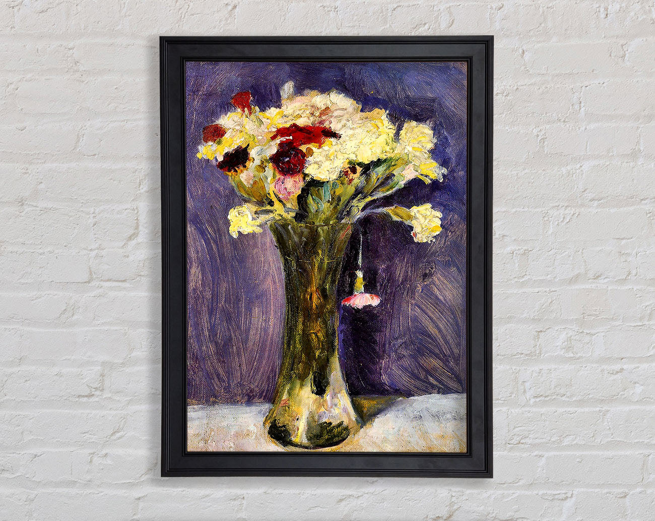 August Macke Carnations In A Green Vase Framed Print