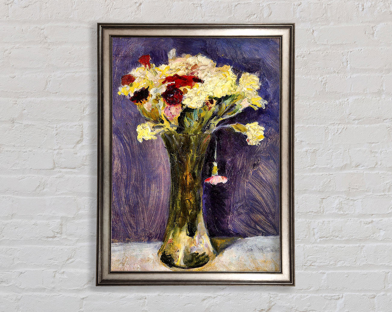 August Macke Carnations In A Green Vase Framed Print