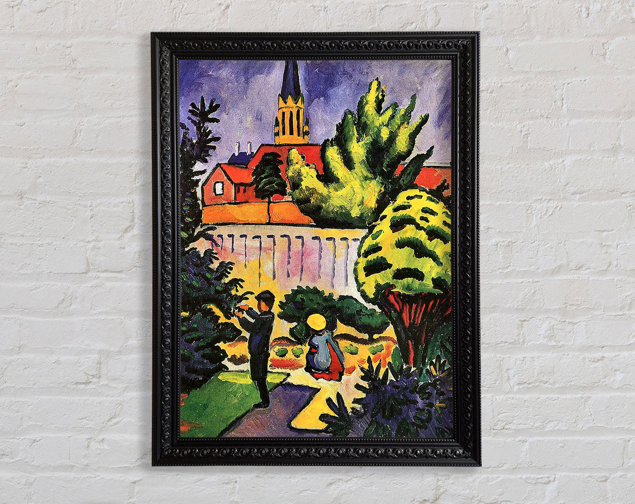 August Macke Children In The Garden Framed Print