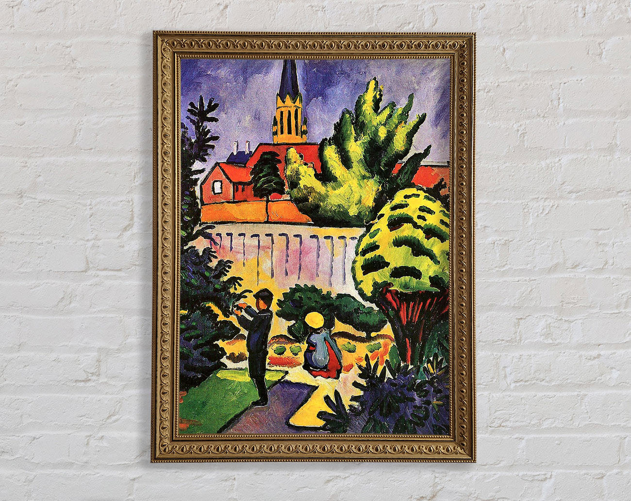 August Macke Children In The Garden Framed Print