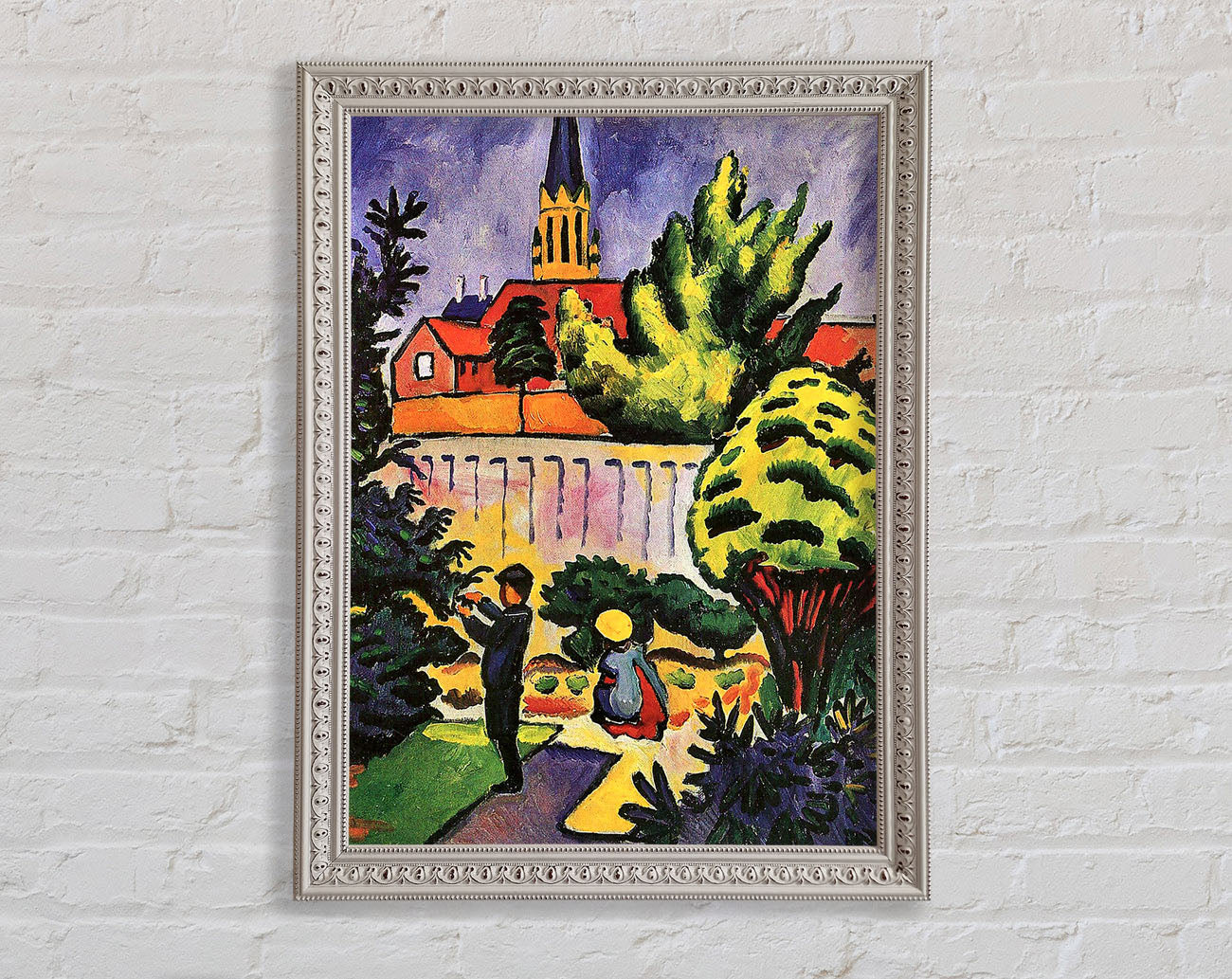 August Macke Children In The Garden Framed Print